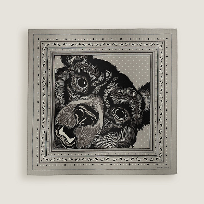 Grrrrr! scarf 65 Bandana - Grey | Hermès USA